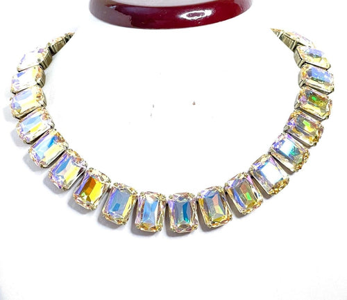 Clear AB Georgian Collet Necklace | Crystal Choker | Anna Wintour Style | Riviere Necklace