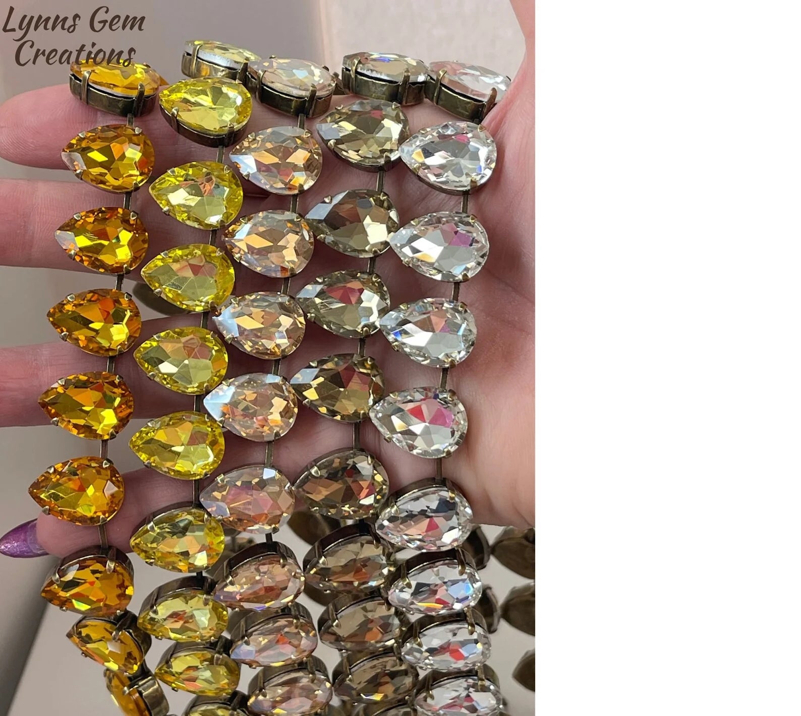 Anna Wintour Style Necklaces | Topaz Yellow Champagne Light Silk Clear Georgian Collet Chokers