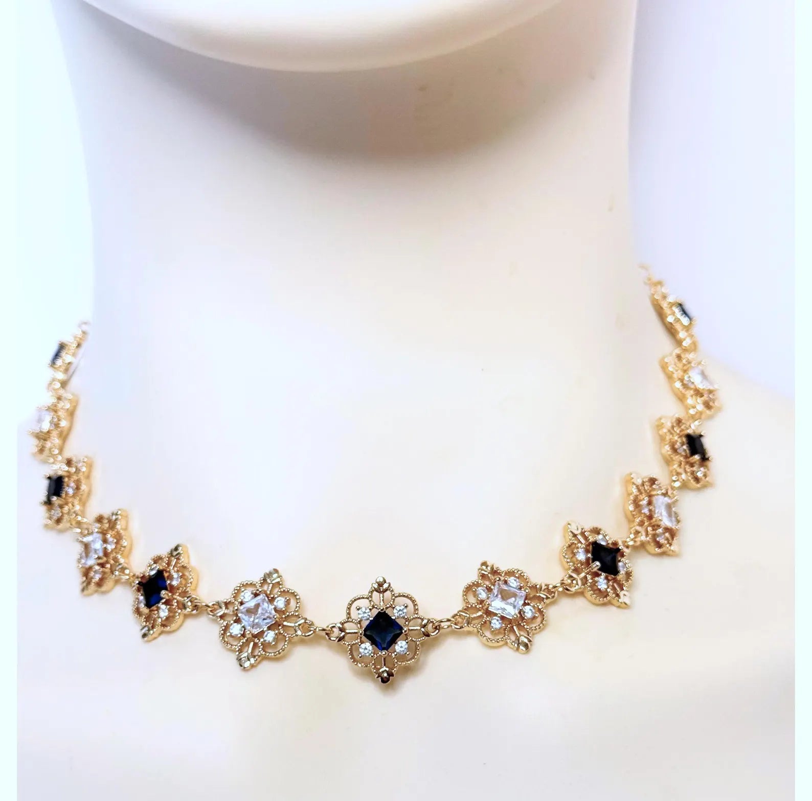 Beautiful Bridgerton Style Sapphire Crystal Jewellery Set | Fairycore Coquette Elegance