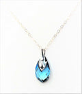 Aquamarine Crystal Pendant | Blue Sparkly Necklace | Blue Crystal Teardrop | Necklaces for Women