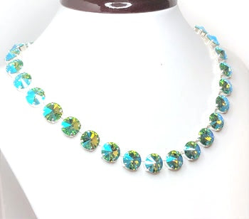 Turquoise Blue Crystal Choker | Anna Wintour Style | Georgian Collet | Austrian Crystal