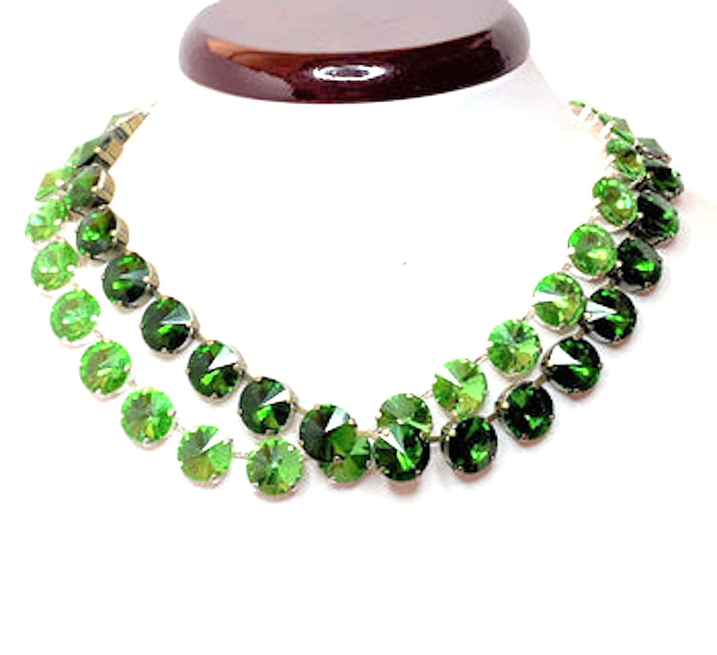 Emerald Peridot Crystal Georgian Collet Necklace | Anna Wintour Style | Green Statement  Choker | Green Riviere Necklace