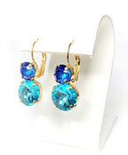 Aquamarine Sapphire Gold Plated Earrings | Blue Stone Drops