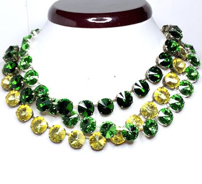 Emerald Yellow Georgian Collet Necklaces | Peridot Riviere Necklace