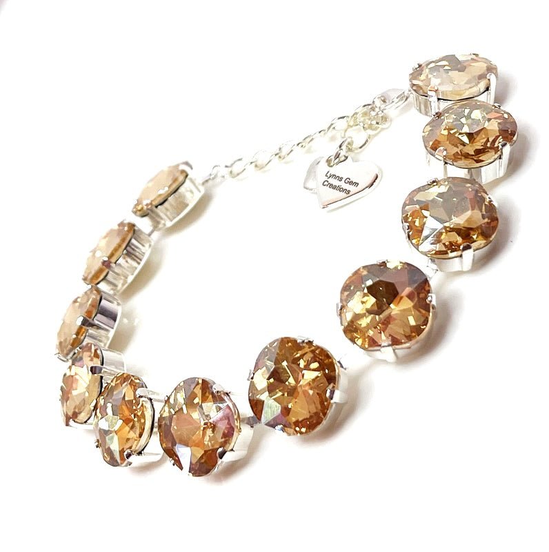 Light Silk Crystal Silver Plated Bracelet | Cushion Cut Tennis Bracelet