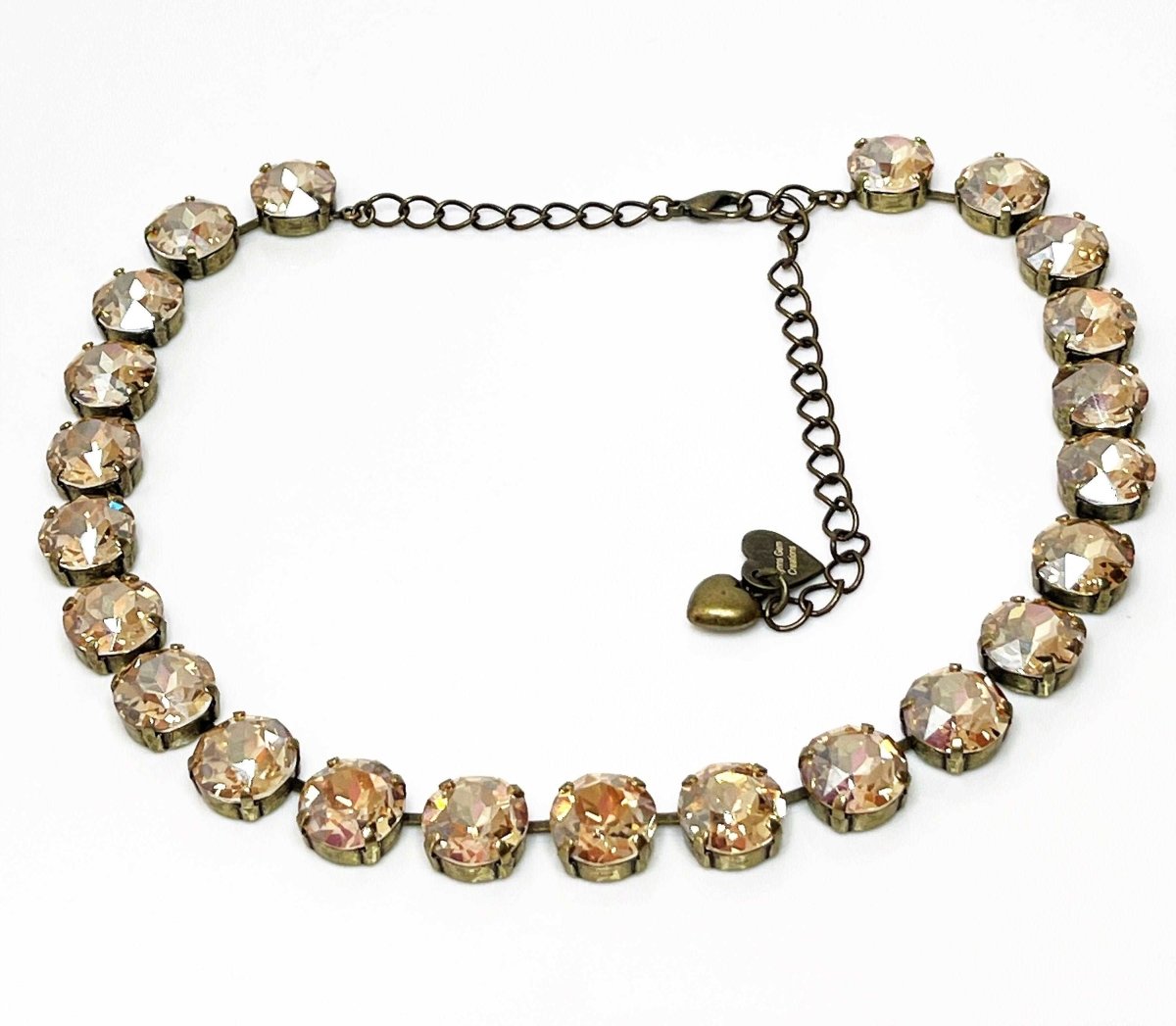 Light Silk Crystal Georgian Collet Choker | Anna Wintour Style | Gold Riviere Necklace