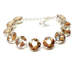Light Silk Crystal Silver Plated Bracelet | Cushion Cut Tennis Bracelet