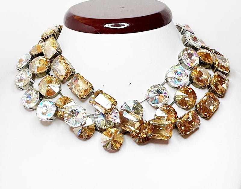 Light Silk Clear Georgian Collet Necklaces | Anna Wintour Style 