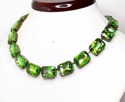 Peridot Georgian Collet Chokers | Anna Wintour Style | Mint Green Riviere Necklaces