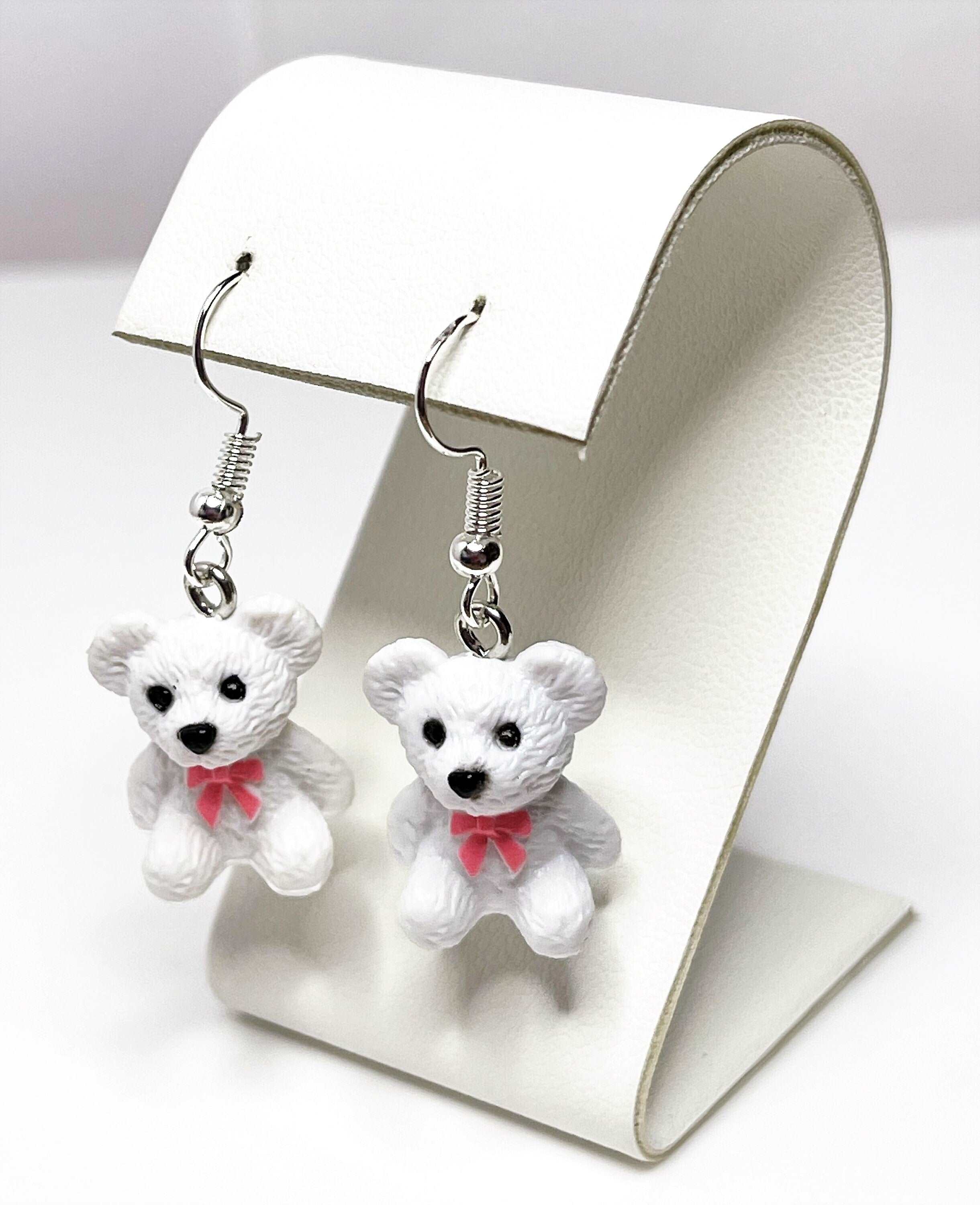 Teddy bear deals earrings silver