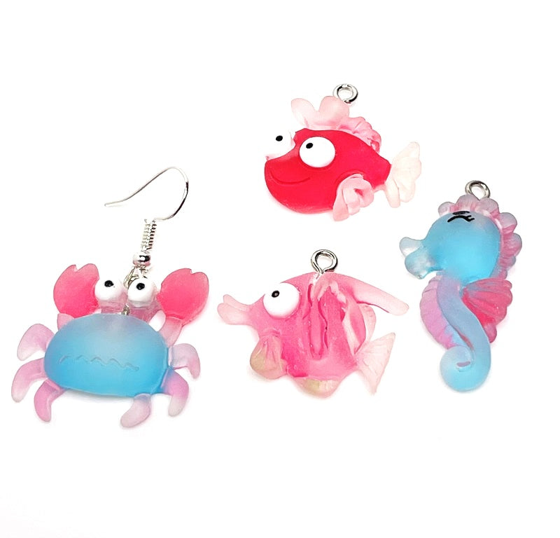Cute Fish Earrings | Seahorse Crab Angel | Fun Jewellery