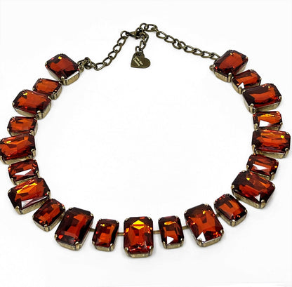 Peridot Georgian Collet Choker, Anna Wintour Style, Burnt Orange Statement Choker, Riviere Necklace, Necklaces for Women, Vintage