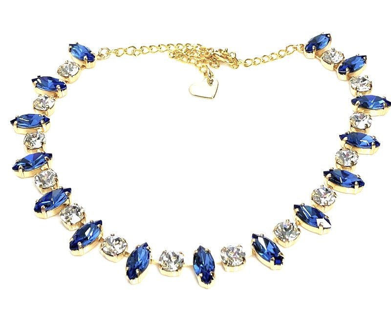 Sapphire Crystal Georgian Collet Choker | Riviere Statement Necklace