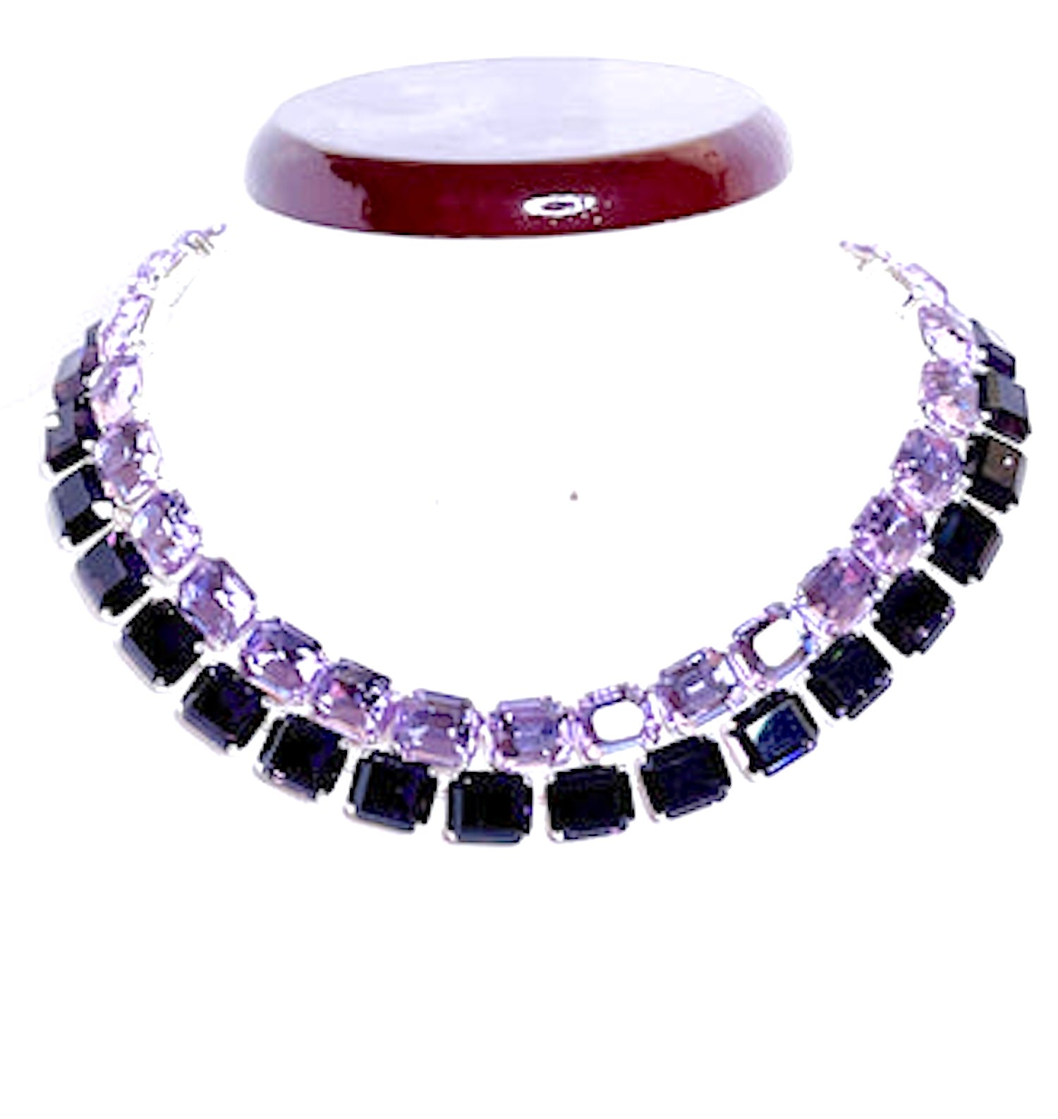 Purple Georgian Collet Necklaces | Premium Crystal | Anna Wintour Stylen| Violet Riviere Statement Necklace