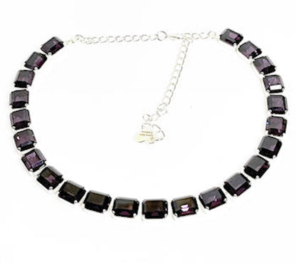 Purple Georgian Collet Necklaces | Premium Crystal | Anna Wintour Stylen| Violet Riviere Statement Necklace