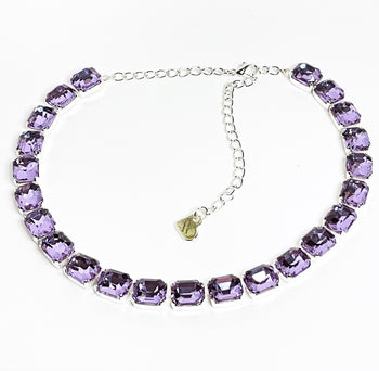 Purple Georgian Collet Necklaces | Premium Crystal | Anna Wintour Style | Clear Violet Riviere Statement Chokers