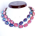Purple Pink Rainbow Georgian Collet Necklace | Anna Wintour Style | Blue Purple Riviere Statement Necklace