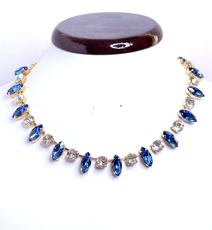 Sapphire Crystal Georgian Collet Choker | Riviere Statement Necklace