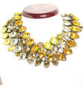 Anna Wintour Style Necklaces | Topaz Yellow Champagne Light Silk Clear Georgian Collet Chokers