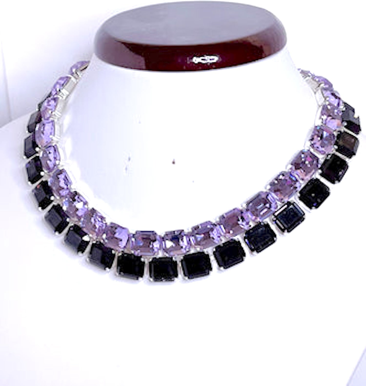 Purple Georgian Collet Necklaces | Premium Crystal | Anna Wintour Stylen| Violet Riviere Statement Necklace