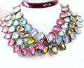Anna Wintour Style Pink Blue Purple Crystal Chokers | Riviere Pear Necklaces