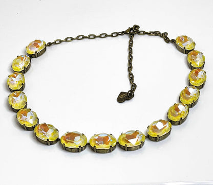 Pastel Multicolour Crystal Necklace | Georgian Collet Choker | Anna Wintour Style