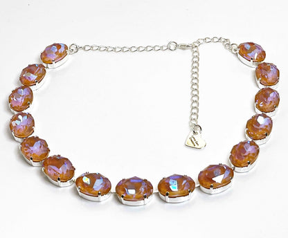 Pastel Multicolour Crystal Necklace | Georgian Collet Choker | Anna Wintour Style