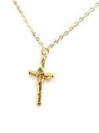 Gold Cross Necklace | Rose Cross Jewellery | 14kt Gold Filled 