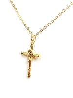 Gold Cross Necklace | Rose Cross Jewellery | 14kt Gold Filled 