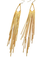 Extra Long Gold Tassel Earrings | 125mm Long Chain Drops | Slim Chain Dangles | Earrings for Women