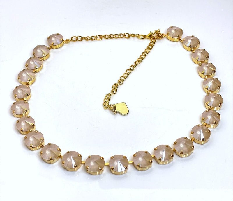 Mint Green Cream Clear Austrian Crystal Necklaces