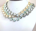 Mint Green Cream Clear Austrian Crystal Necklaces
