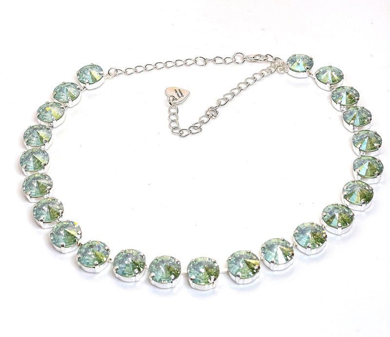 Mint Green Cream Clear Austrian Crystal Necklaces