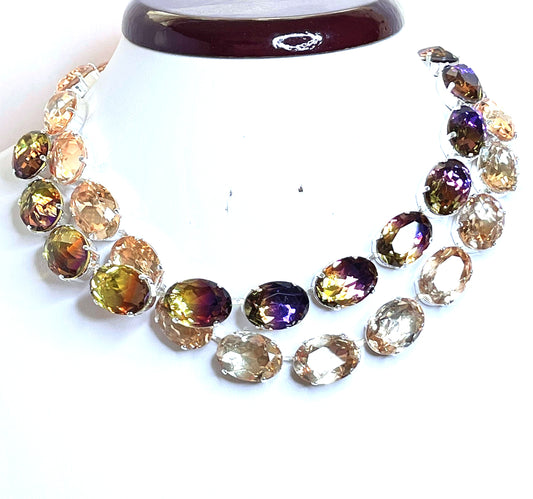 Tourmaline Crystal Georgian Collet Necklaces | Anna Wintour Style | Riviere Necklace