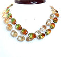 Tourmaline Georgian Collet Necklace | Anna Wintour Style | Green Orange Crystal Choker