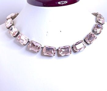 Pink Opal Georgian Collet Necklace | Pink Crystal Choker | Anna Wintour Style | Opal Riviere Statement Necklace