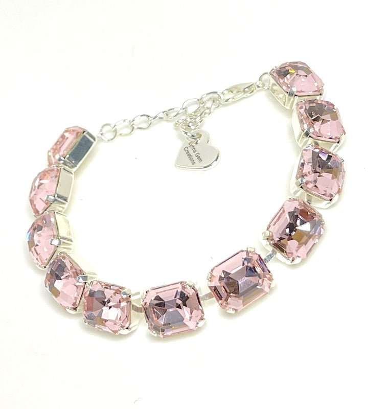Light Pink Crystal Bracelet | Rose Tennis Georgian Statement Bracelet