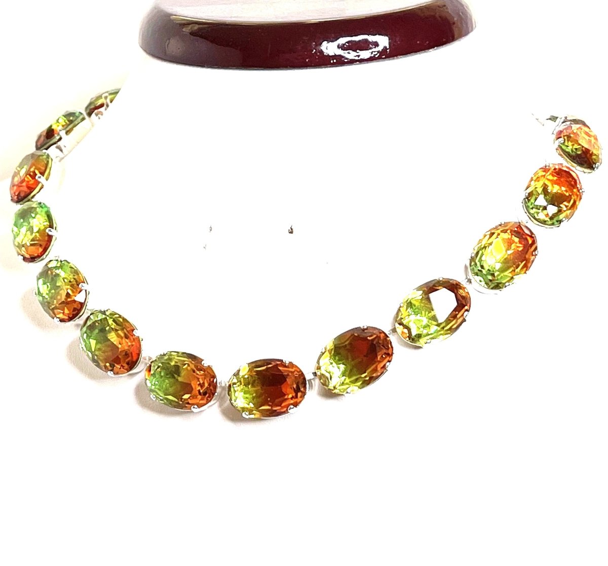 Tourmaline Georgian Collet Necklace | Pink Gold Crystal Chokers | Anna Wintour Style | Riviere Necklace