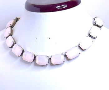 Pink Opal Georgian Collet Necklace | Pink Crystal Choker | Anna Wintour Style | Opal Riviere Statement Necklace