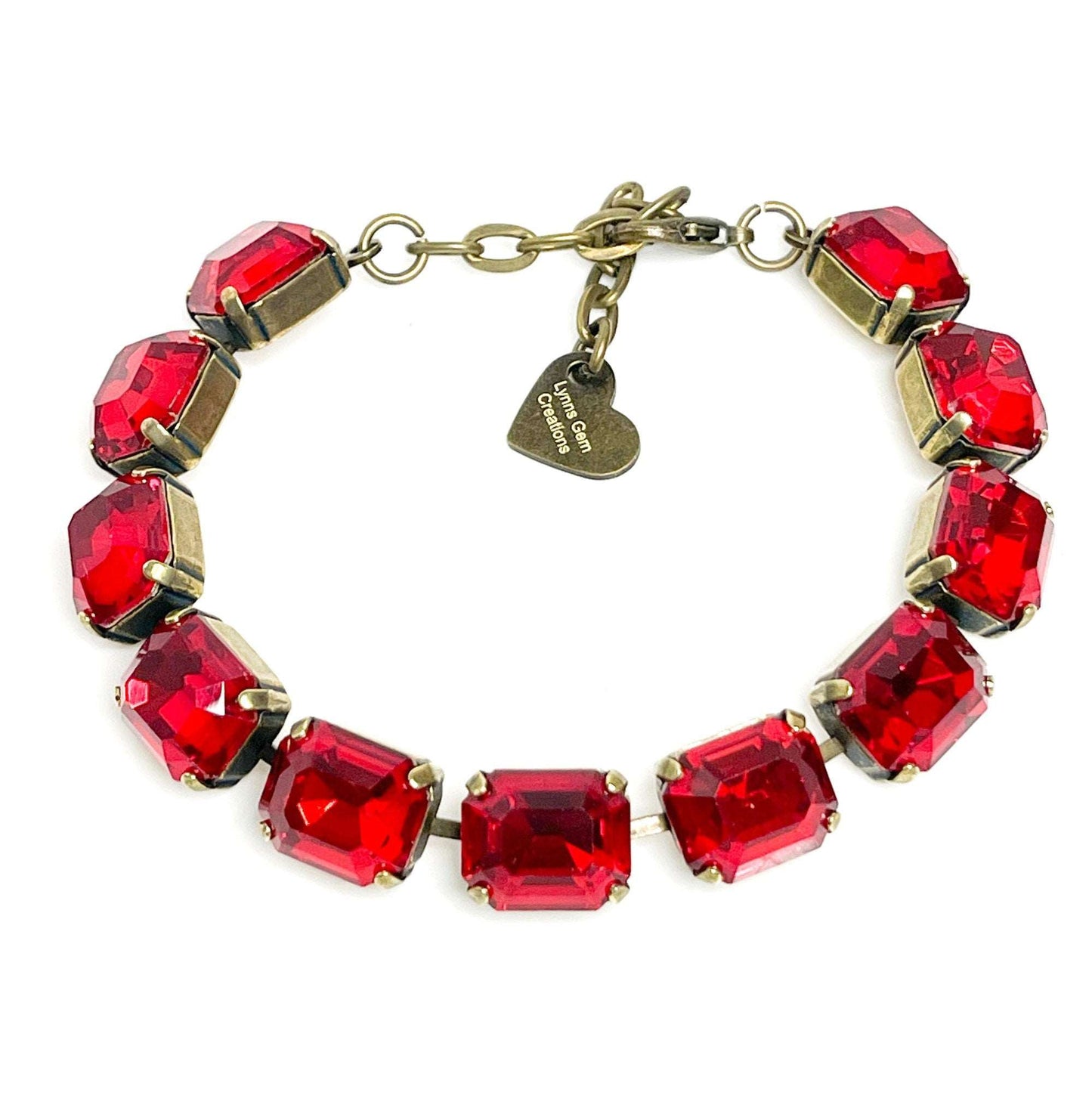 Siam Red Crystal Bracelet | Red Tennis Bracelet | Georgian Statement Bracelet
