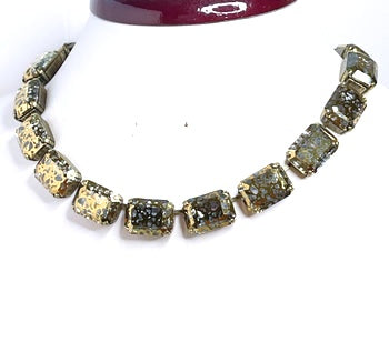 Topaz Georgian Collet Necklaces | Gold Patina Crystal Choker | Anna Wintour Style | Statement Riviere Jewelry