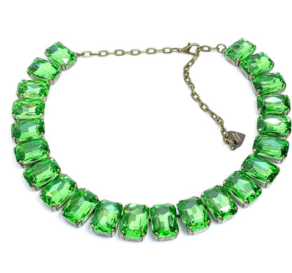 Peridot Georgian Collet Necklaces, Crystal Choker, Anna Wintour Style, Paradise Shine Riviere Necklace, Statement Necklaces for Women