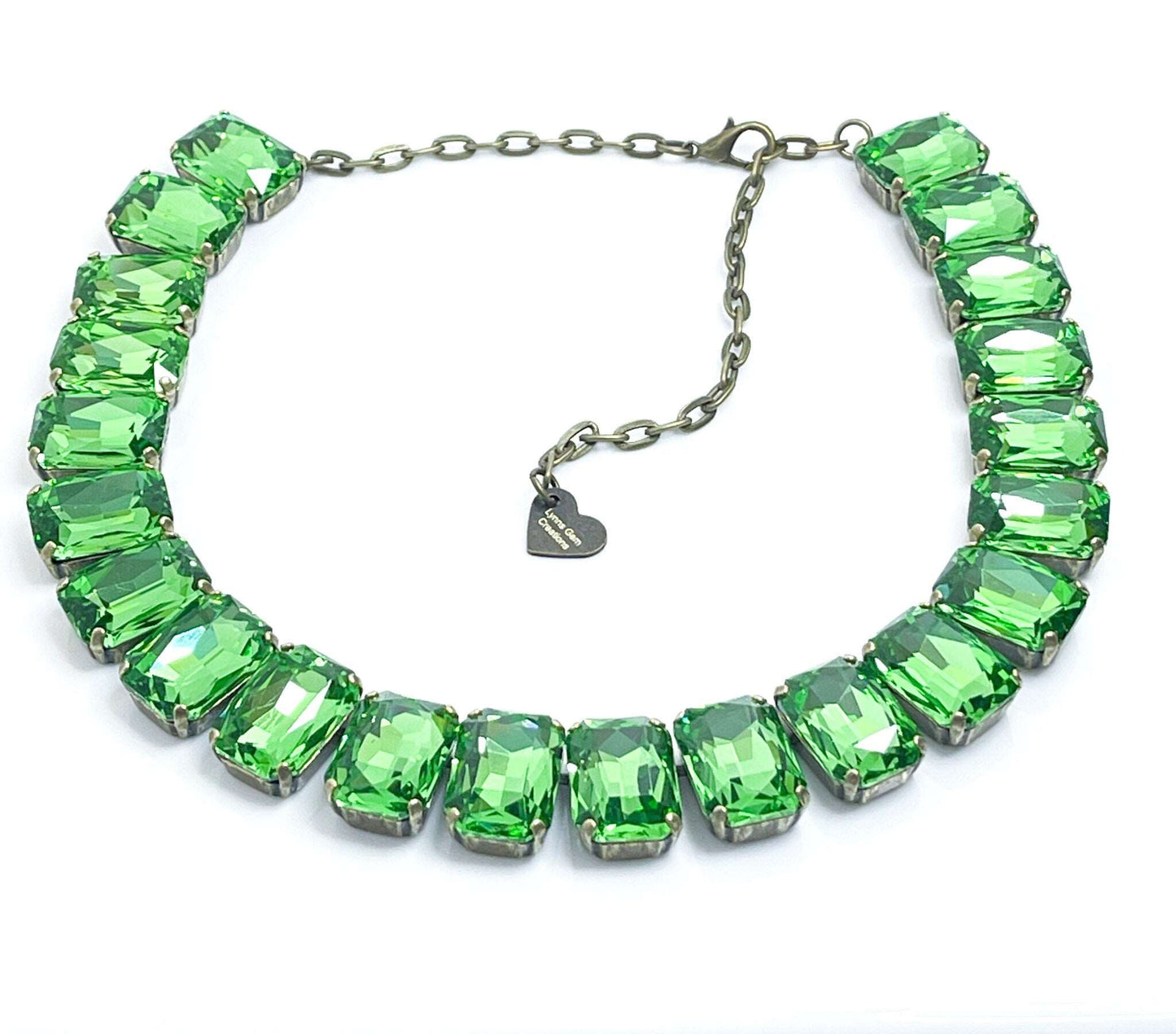 Peridot Green Georgian Collet Necklaces | Anna Wintour Style | Mint Riviere Necklace