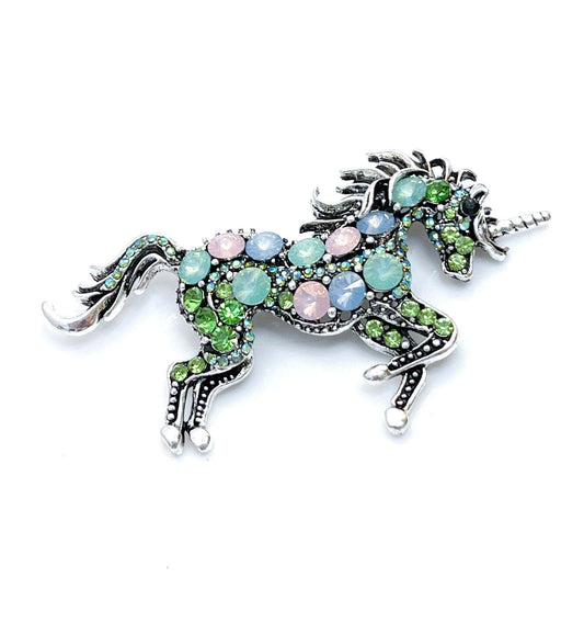 Crystal Unicorn Fantasy Brooch, Gift for Unicorn Lovers
