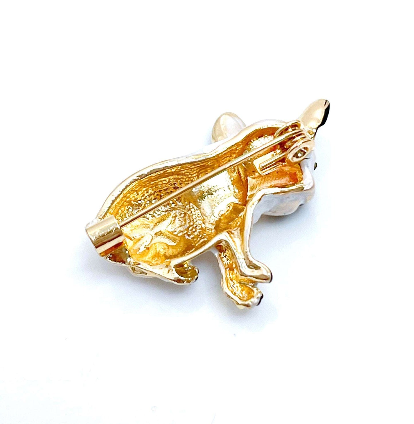 Cute Enamel Bulldog Brooch, Gift for Dog Lovers, Dog Jewelry, Cute White Gold Pooch Pin, Stylish Jacket Pin, Brooches For Women