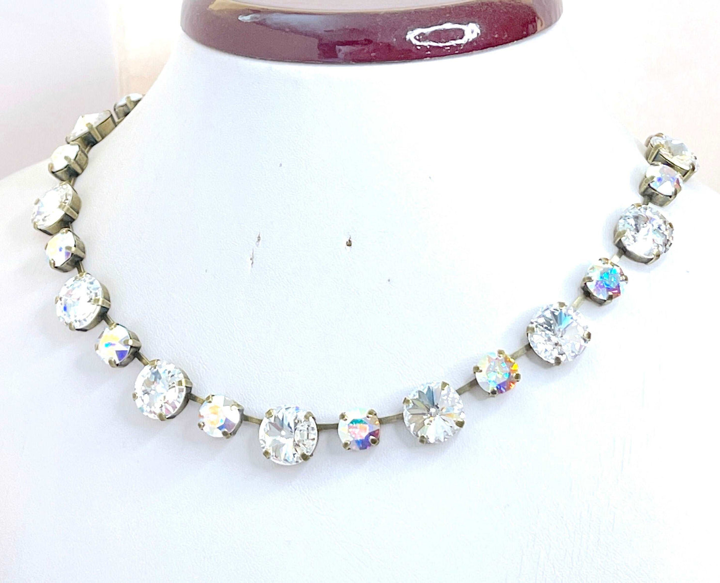 Clear Georgian Collet Crystal Necklace | Austrian Crystal Choker | Anna Wintour Style