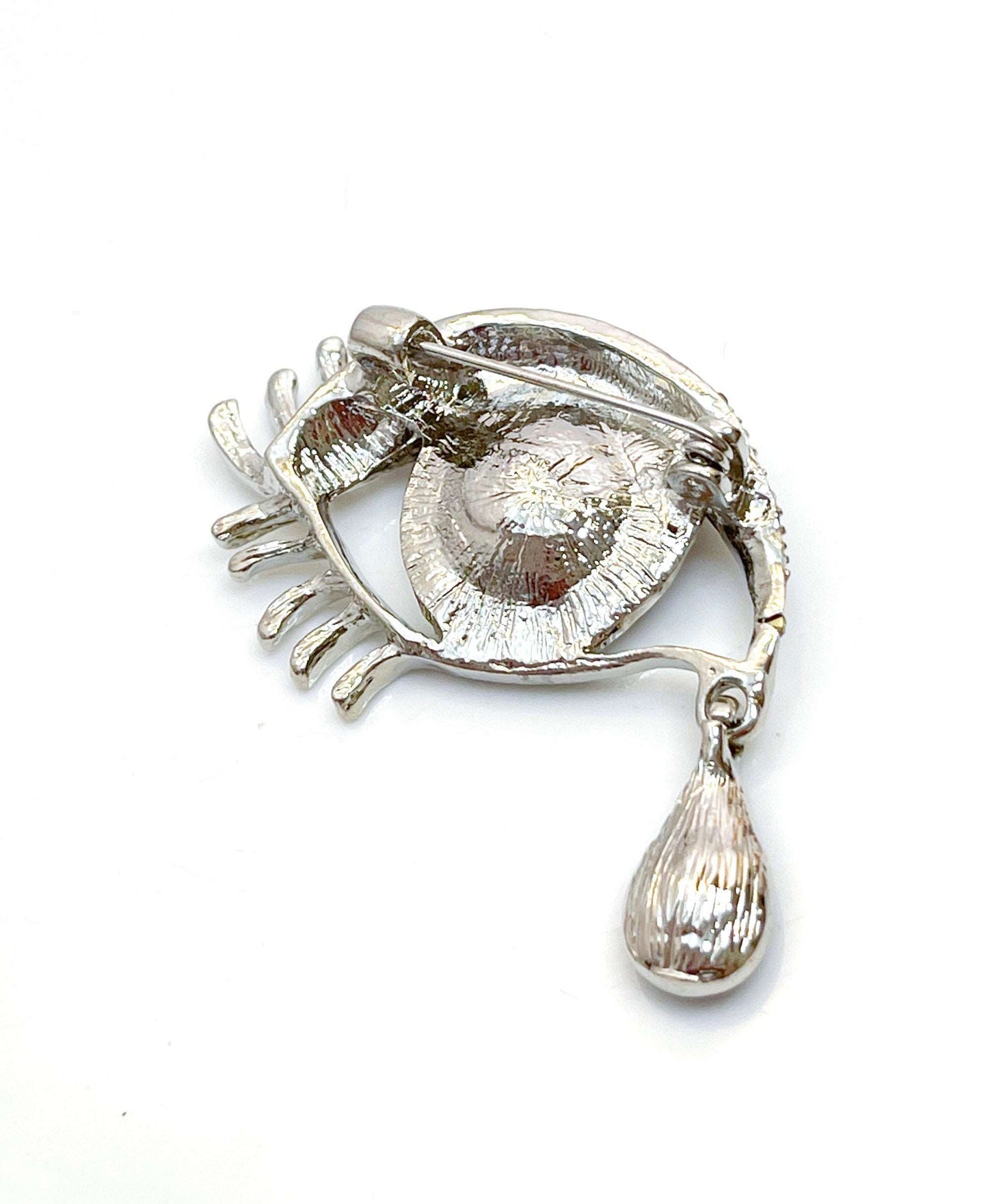 Gorgeous Large Crystal Eye with Teardrop Brooch, Diamonte Brooch, Large Lashed Eye, Brooches For Women