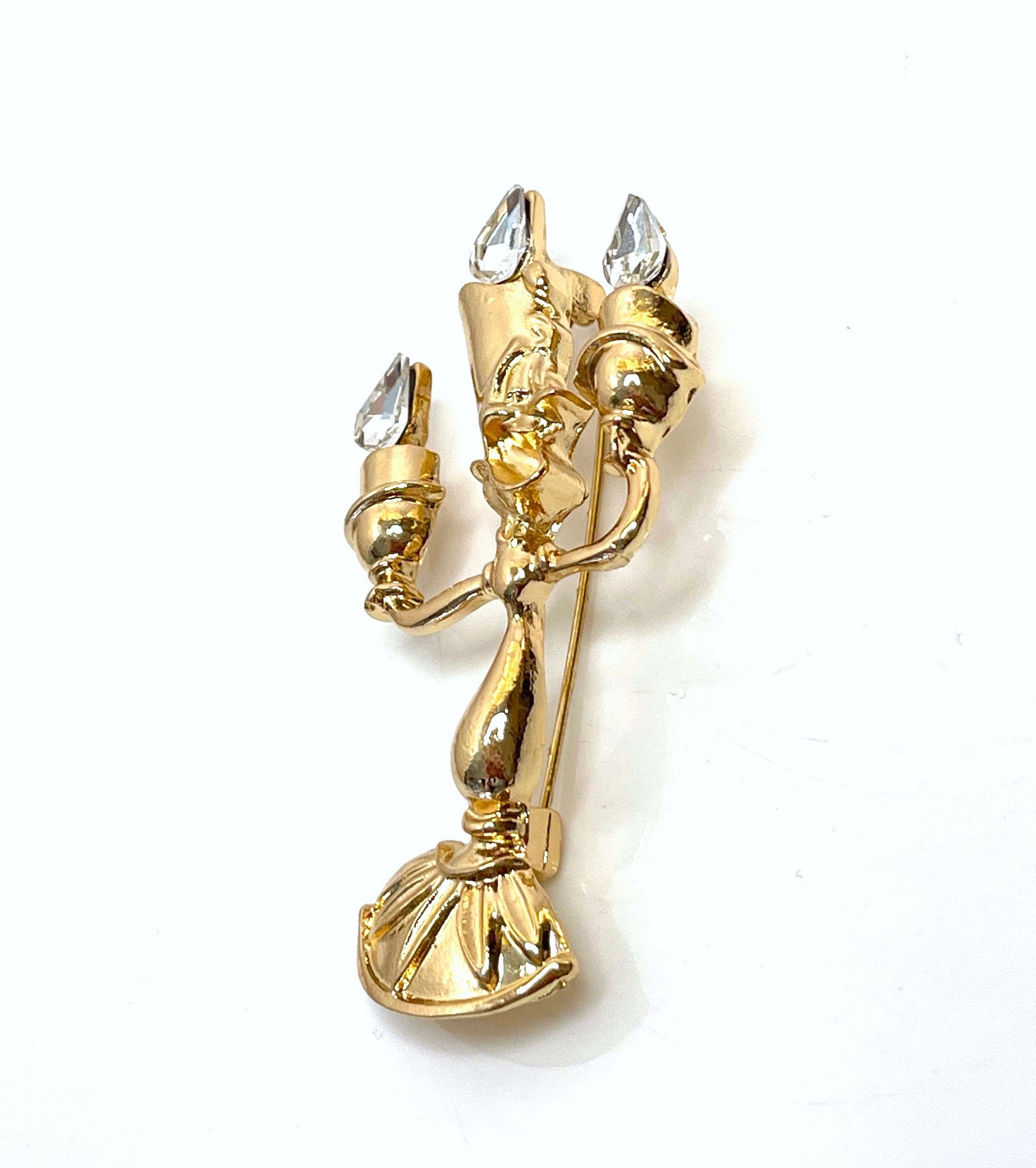 Fun Lumiere Candlestick Brooch | Movie Themed Candlestick Pin