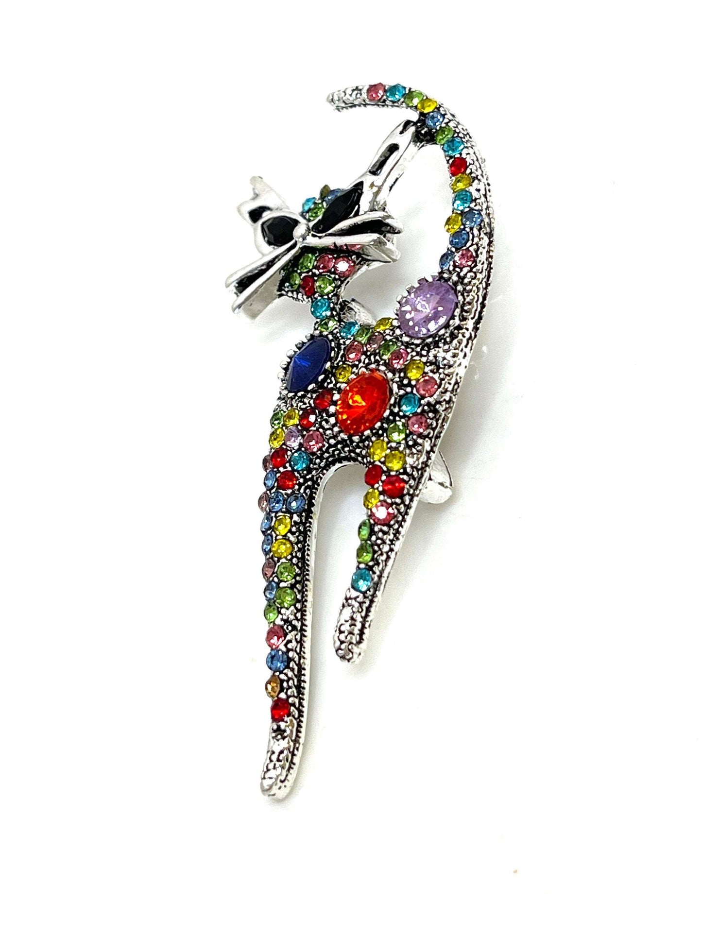 Beautiful Vintage Rhinestone Cat Brooch | Crystal Gift for Cat Lovers