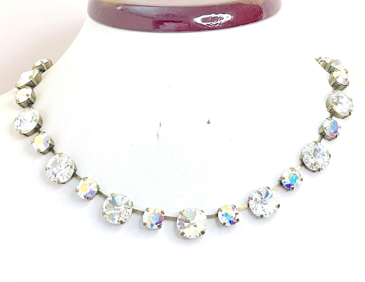 Clear Crystal Georgian Collet Necklace | Austrian Crystal Choker | Anna Wintour Style | Riviere Necklace